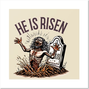 Zombie Jesus He is Risen Heavy Metal T-Shirt Posters and Art